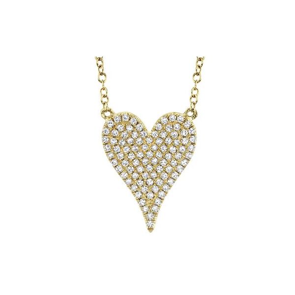 14K Yellow Gold Pave Heart Pendant With .21 Ct Twt. Diamonds Kevin's Fine Jewelry Totowa, NJ