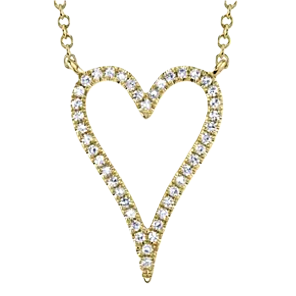 Shy Creation Yellow Gold and Diamond Open Heart Kevin's Fine Jewelry Totowa, NJ