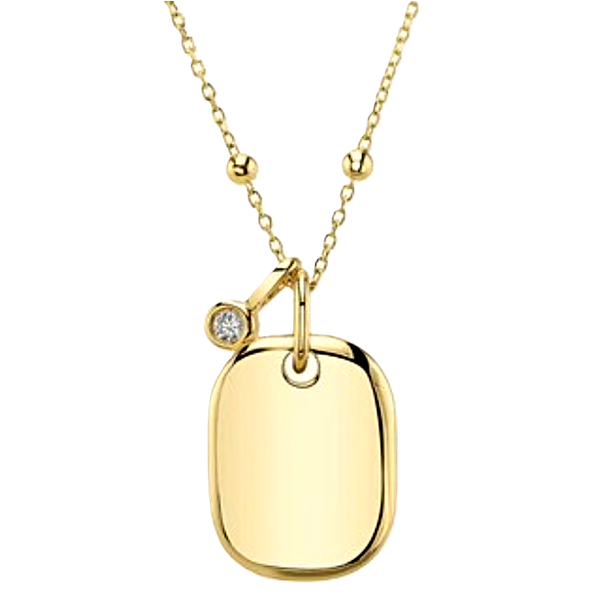 Shy Creation Mini Dog Tag Pendant with Diamonds Kevin's Fine Jewelry Totowa, NJ