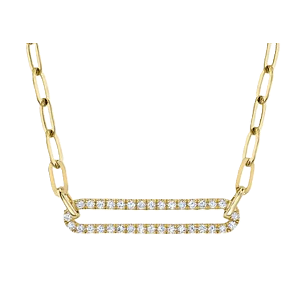 14K Yellow Gold Paper Clip Necklace With .26 Ct Twt. Diamonds Kevin's Fine Jewelry Totowa, NJ