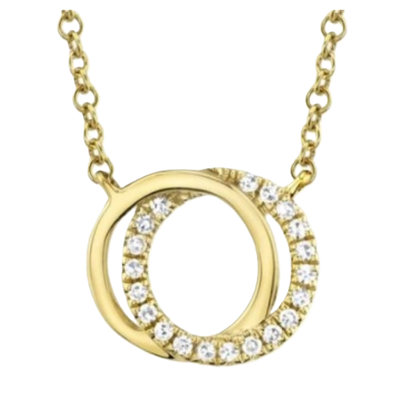 Shy Creation Yellow Gold and Diamond Love Knot Pendant Kevin's Fine Jewelry Totowa, NJ