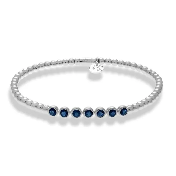 White Gold & Sapphire Stretch Bracelet Kevin's Fine Jewelry Totowa, NJ