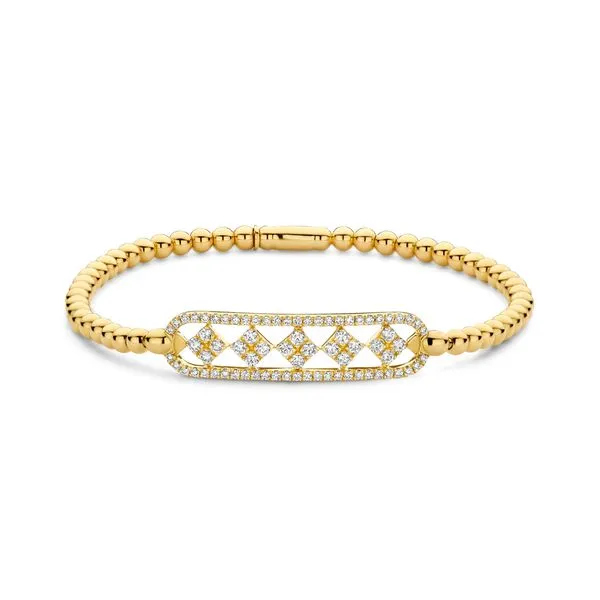 Yellow Gold & Diamond Stretch Bracelet Kevin's Fine Jewelry Totowa, NJ