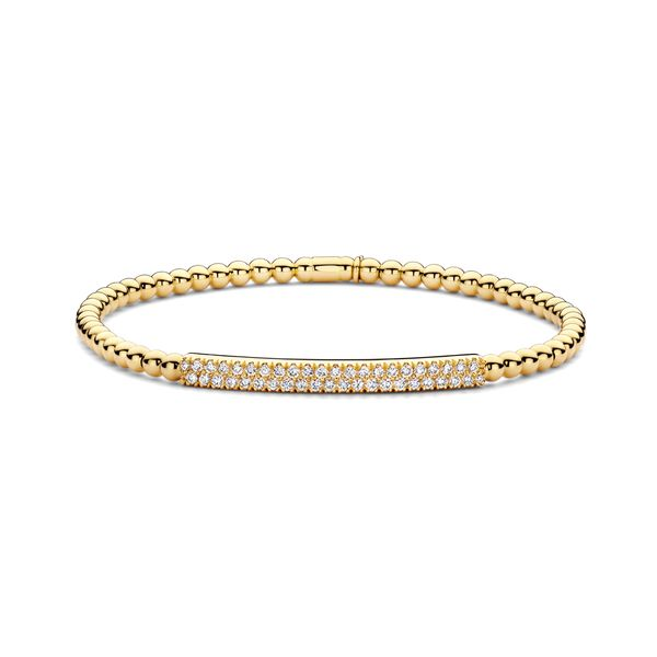 18K Yellow Gold Stretch Bracelet With .41 Ct Twt. Diamonds Size 16 Kevin's Fine Jewelry Totowa, NJ