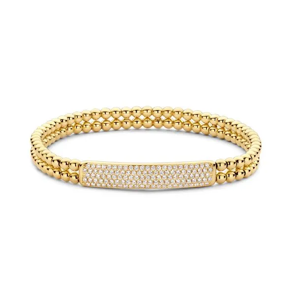 18K Yellow Gold Stretch Bracelet With .82 Ct Twt. Diamonds Size 16 Kevin's Fine Jewelry Totowa, NJ