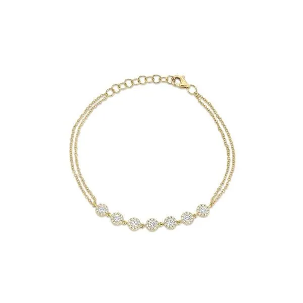 14K Yellow Gold 7 Station Cluster Bracelet With .66 Ct Twt. Diamonds Kevin's Fine Jewelry Totowa, NJ