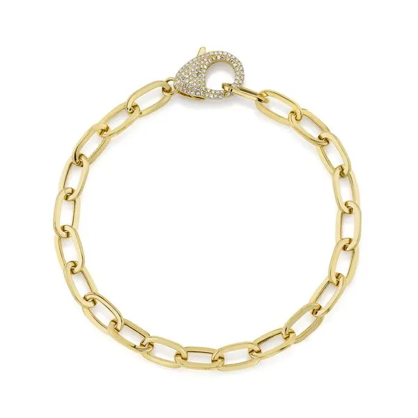 14K Yellow Gold Paper Clip Bracelet With .41 Ct Twt. Diamonds Kevin's Fine Jewelry Totowa, NJ