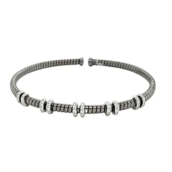18K White Gold Black Rhodium Cuff Bracelet With .35 Ct Twt. Diamonds Kevin's Fine Jewelry Totowa, NJ