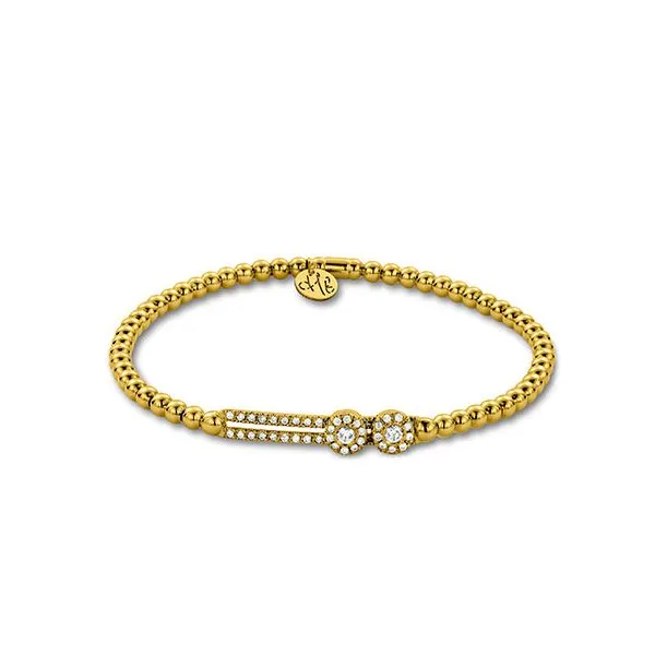 Yellow Gold & Diamond Stretch Bracelet Kevin's Fine Jewelry Totowa, NJ