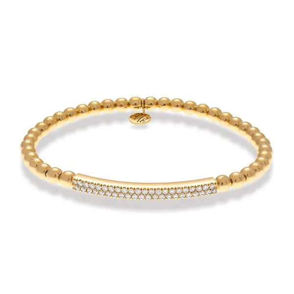 Yellow Gold & Diamond Stretch Bracelet Kevin's Fine Jewelry Totowa, NJ