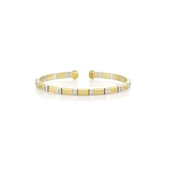 Shy Creation Men's Gold and Diamond Baguette Cuff Bracelet Kevin's Fine Jewelry Totowa, NJ