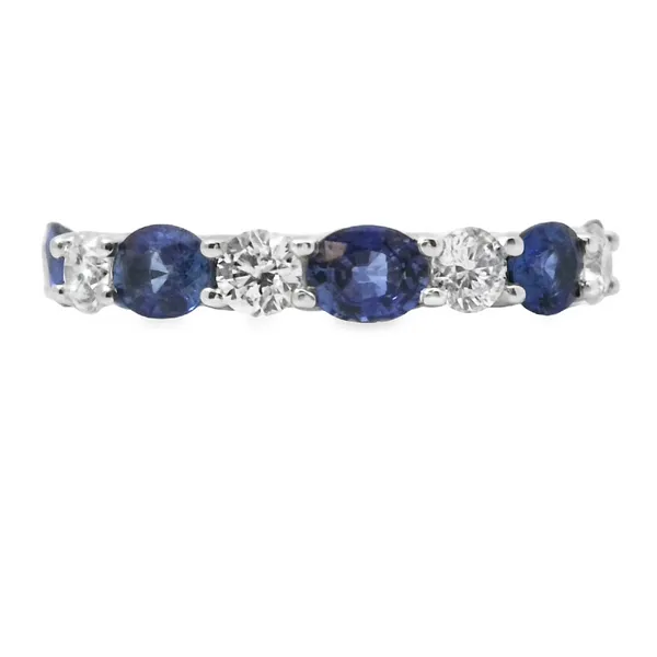 14K White Gold Sapphire Ring With .54 Ct Twt. Diamonds Kevin's Fine Jewelry Totowa, NJ