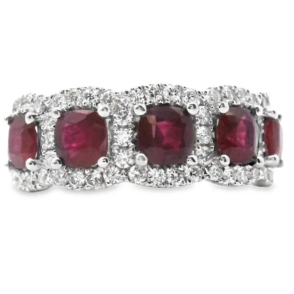 14K White Gold Ruby Ring With .52 Ct Twt. Diamonds Kevin's Fine Jewelry Totowa, NJ