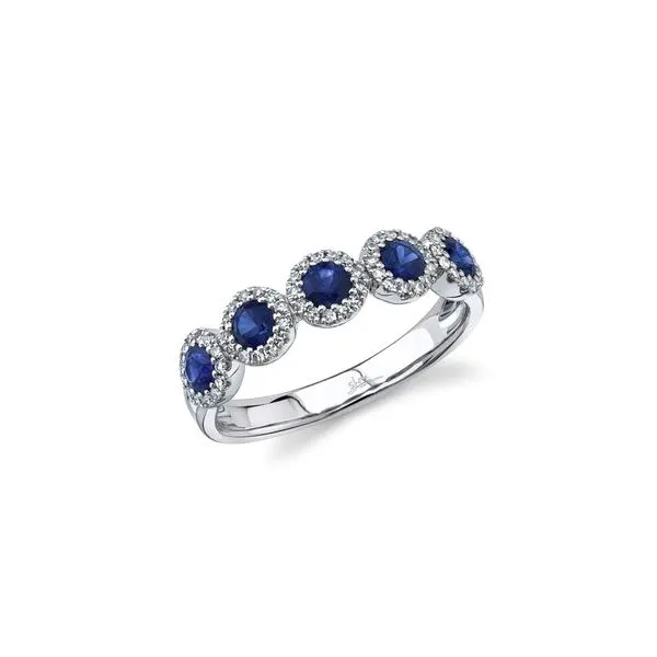 14K White Gold Sapphire Band With .20 Ct Twt. Diamonds Kevin's Fine Jewelry Totowa, NJ