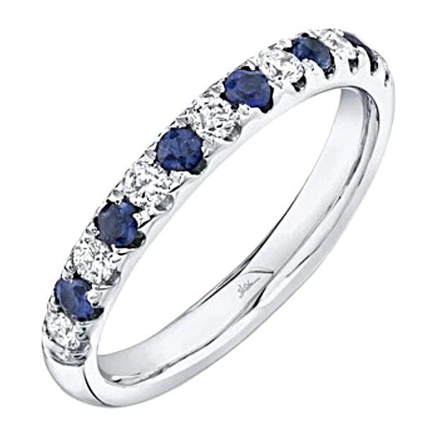 Shy Creation Sapphire and Diamond White Gold Band Kevin's Fine Jewelry Totowa, NJ