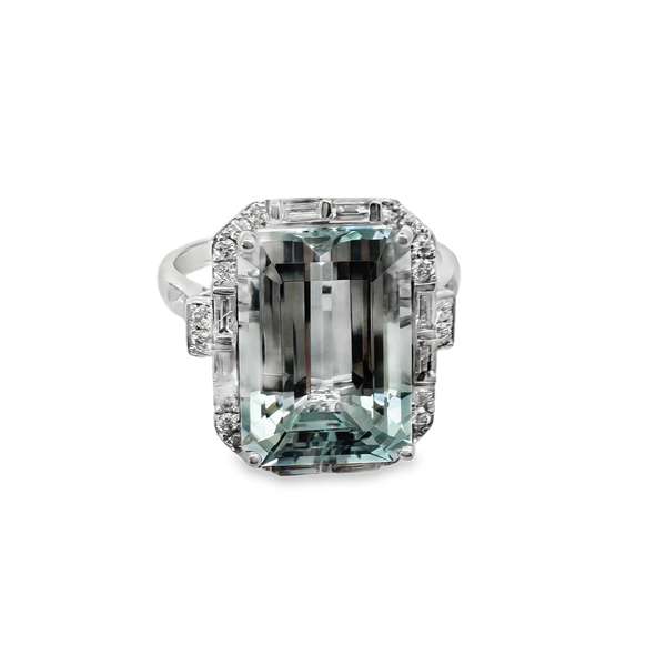 Effy 14K White Gold Aquamarine Ring With .52 Ct Twt. Diamonds Kevin's Fine Jewelry Totowa, NJ