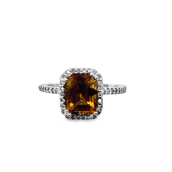 Effy 14K White Gold Citrine Ring With .26 Ct Twt. Diamonds Kevin's Fine Jewelry Totowa, NJ