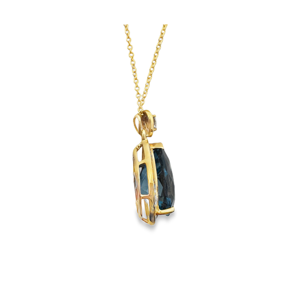Effy London Blue Topaz Pendant with Diamonds Image 2 Kevin's Fine Jewelry Totowa, NJ
