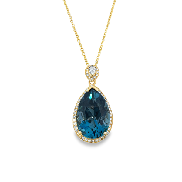 Effy London Blue Topaz Pendant with Diamonds Kevin's Fine Jewelry Totowa, NJ