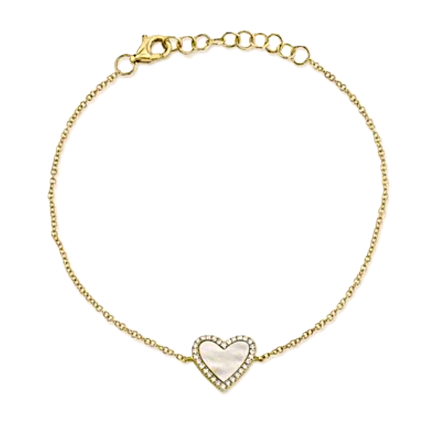 Yellow Gold Mother of Pearl & DIamond Bracelet Kevin's Fine Jewelry Totowa, NJ