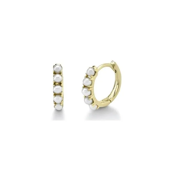 14K Yellow Gold Pearl Huggie Earrings Kevin's Fine Jewelry Totowa, NJ