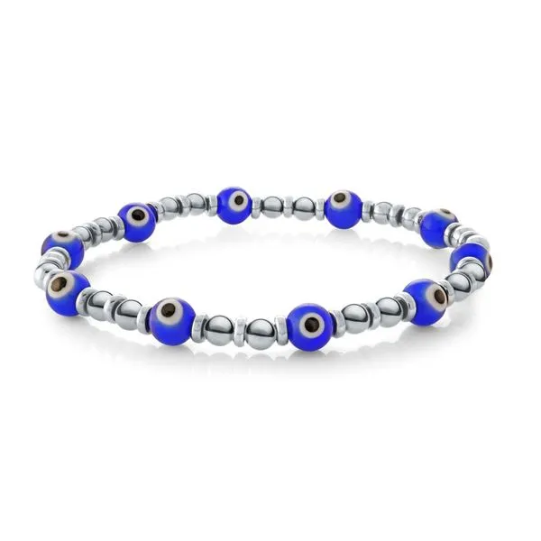 Stainless Steel Evil Eye Bead Bracelet Kevin's Fine Jewelry Totowa, NJ