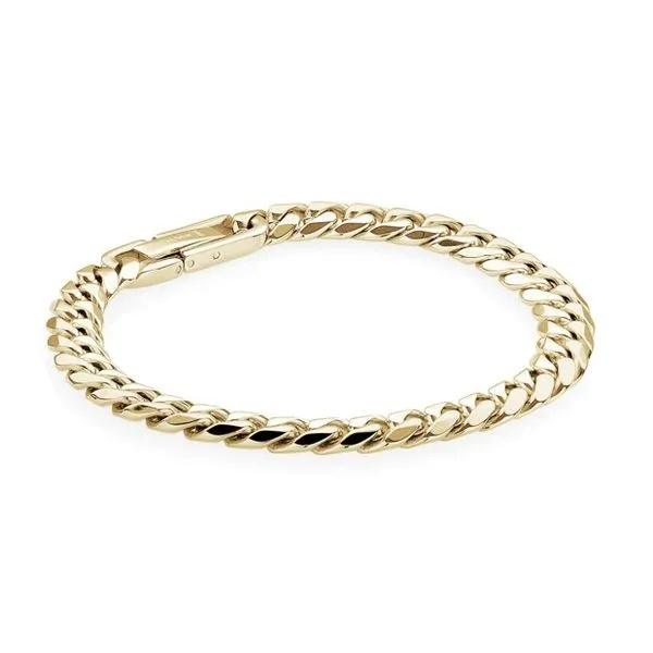 Stainless Steel Gold IP 7.7mm Curb Link Bracelet Kevin's Fine Jewelry Totowa, NJ