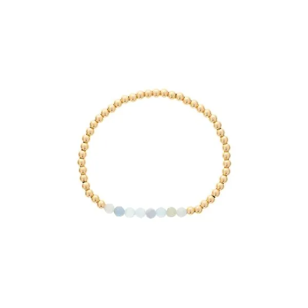 March Gold Filled Aquamarine Mini Bracelet Kevin's Fine Jewelry Totowa, NJ