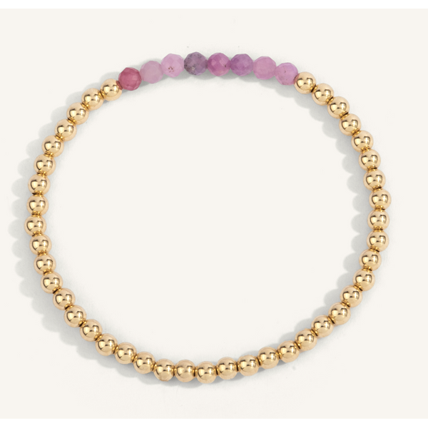 July Gold Filled Ruby Mini Bracelet Kevin's Fine Jewelry Totowa, NJ