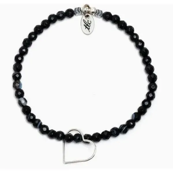 Follow Your Heart - Black Agate Stretch Bracelet Kevin's Fine Jewelry Totowa, NJ