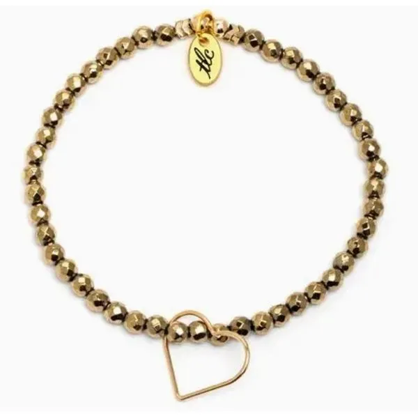 Follow Your Heart - Gold Hematite Stretch Bracelet Kevin's Fine Jewelry Totowa, NJ