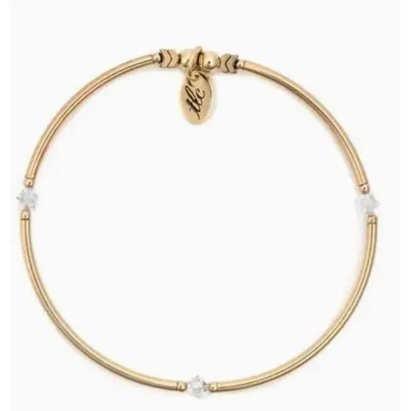 Sweet & Lovely - Crystal & Gold Filled Stretch Bangle Bracelet Kevin's Fine Jewelry Totowa, NJ