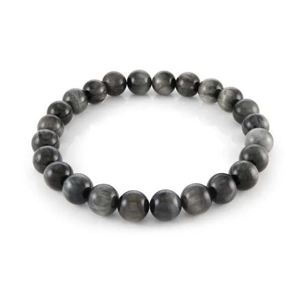 Grey Eagle's Eye 8mm Beaded Stretch Bracelet Kevin's Fine Jewelry Totowa, NJ
