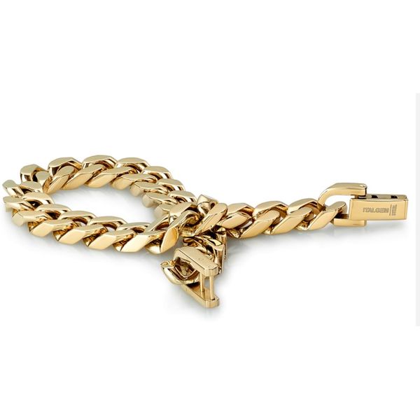 Stainless Steel Yellow IP Curb Link Bracele Kevin's Fine Jewelry Totowa, NJ