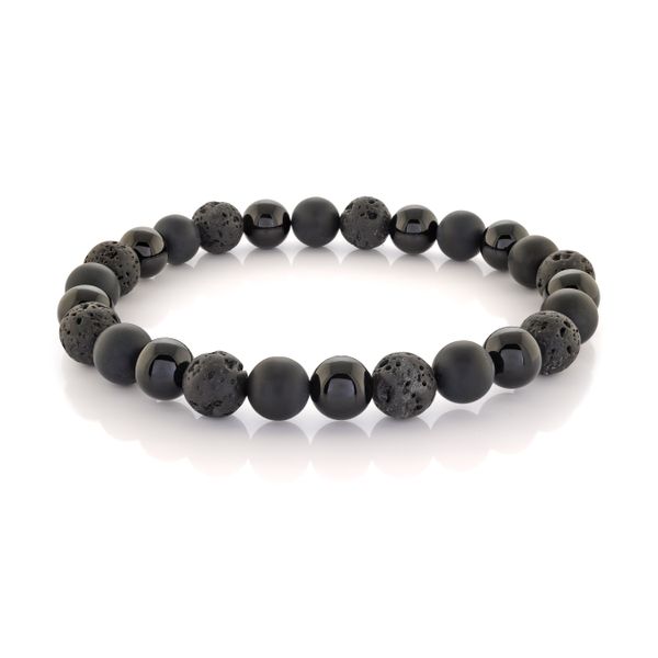 Black Matt/Shiny Onyx Lava Bead Bracelet Kevin's Fine Jewelry Totowa, NJ