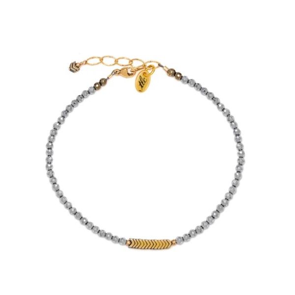 Mixed Metal Hematite Classic Anklet Kevin's Fine Jewelry Totowa, NJ