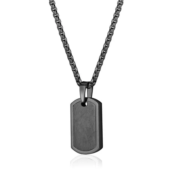 Stainless Steel Black IP Dog Tag Necklace Kevin's Fine Jewelry Totowa, NJ