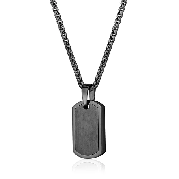 Stainless Steel Black IP Dog Tag Necklace Kevin's Fine Jewelry Totowa, NJ
