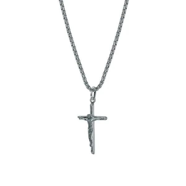 Stainless Steel Gun IP Crucifix On 22