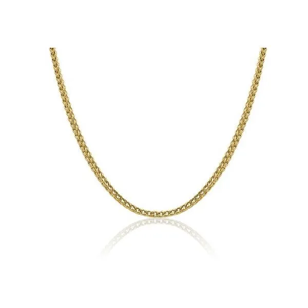 Yellow-IP Stainless Steel 3.5 Mm-Round Franco Polished 22