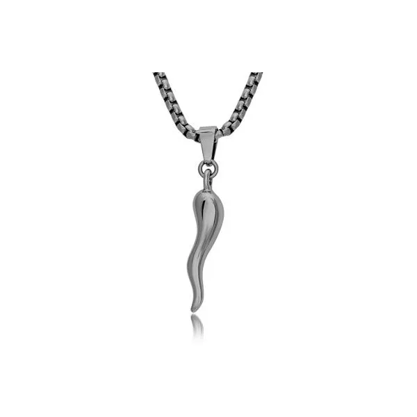 Stainless Steel Gun IP Horn Necklace Kevin's Fine Jewelry Totowa, NJ