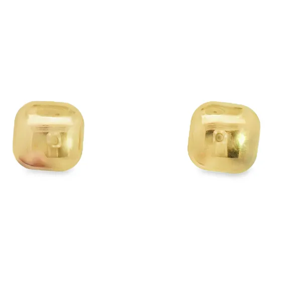 14K Yellow Gold Domed Cushion Stud Earrings Kevin's Fine Jewelry Totowa, NJ