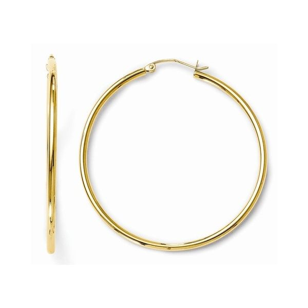 14K Yellow Gold 2mm Hoop Earrings Kevin's Fine Jewelry Totowa, NJ