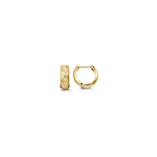 10K Yellow Gold D/C Huggie Hoop Earrings Kevin's Fine Jewelry Totowa, NJ