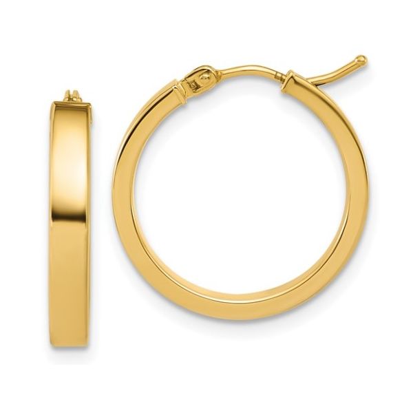14K Yellow Gold Square Tube Hoop Earrings Kevin's Fine Jewelry Totowa, NJ