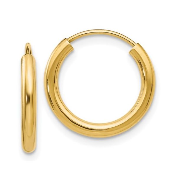 14K Yellow Gold Endless Hoop Earrings Kevin's Fine Jewelry Totowa, NJ