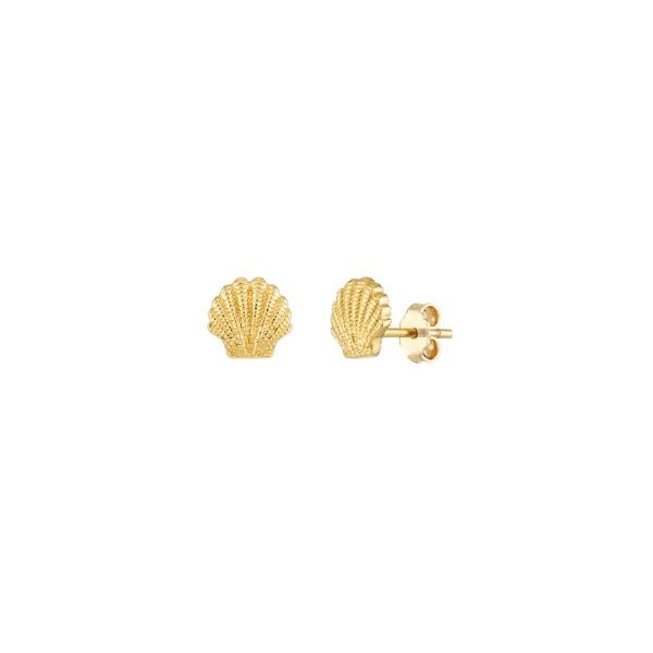 14K Yellow Gold Seashell Stud Earrings Kevin's Fine Jewelry Totowa, NJ