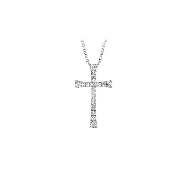 14K White Gold Cross Necklace With .25 Ct Twt. Diamonds Kevin's Fine Jewelry Totowa, NJ