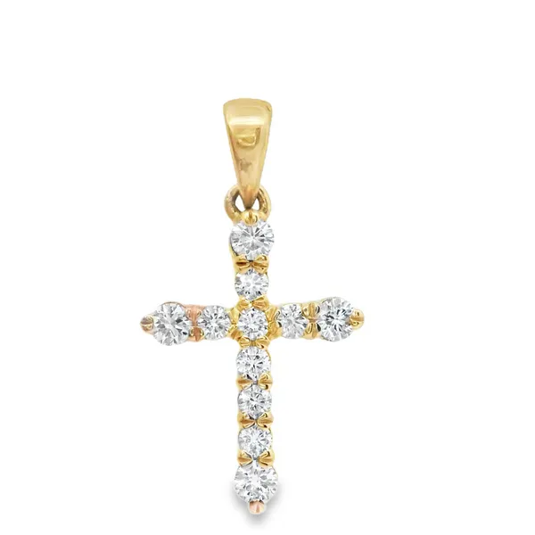 14K Yellow Gold Small Cross With .40 Ct Twt Diamonds Kevin's Fine Jewelry Totowa, NJ
