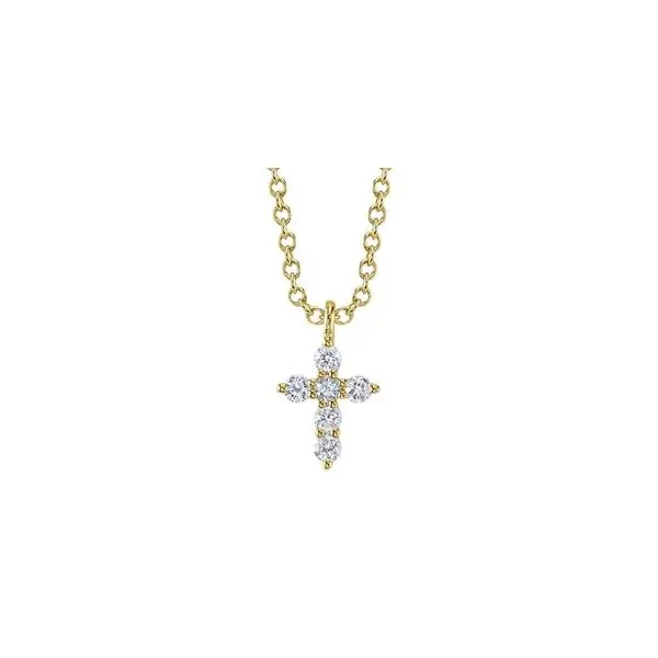 14K Yellow Gold Diamond Cross Necklace With .10 Ct Twt. Diamonds Kevin's Fine Jewelry Totowa, NJ